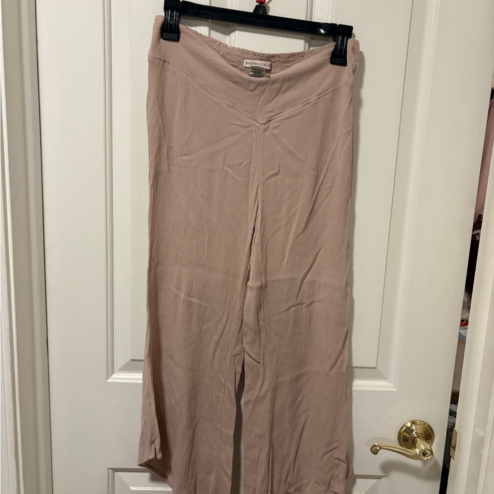 Sincerely Jules Light Beige Textured Pants